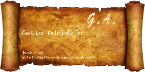 Getto Adrián névjegykártya